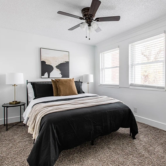 recently cleaned modern bedroom