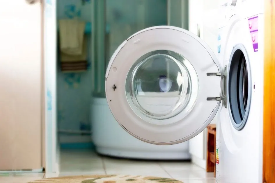 washing machine with door open