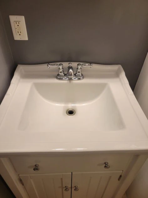 clean bathroom vanity