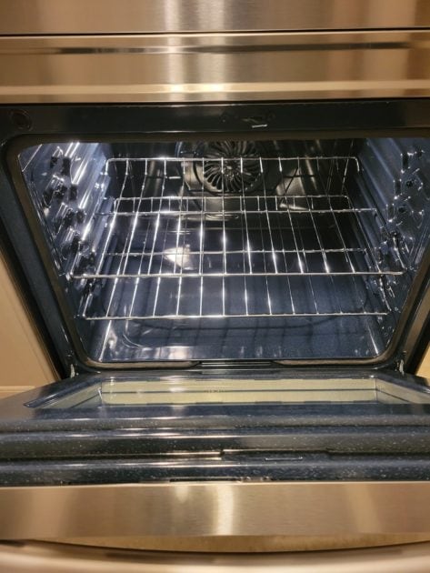 clean oven view inside oven