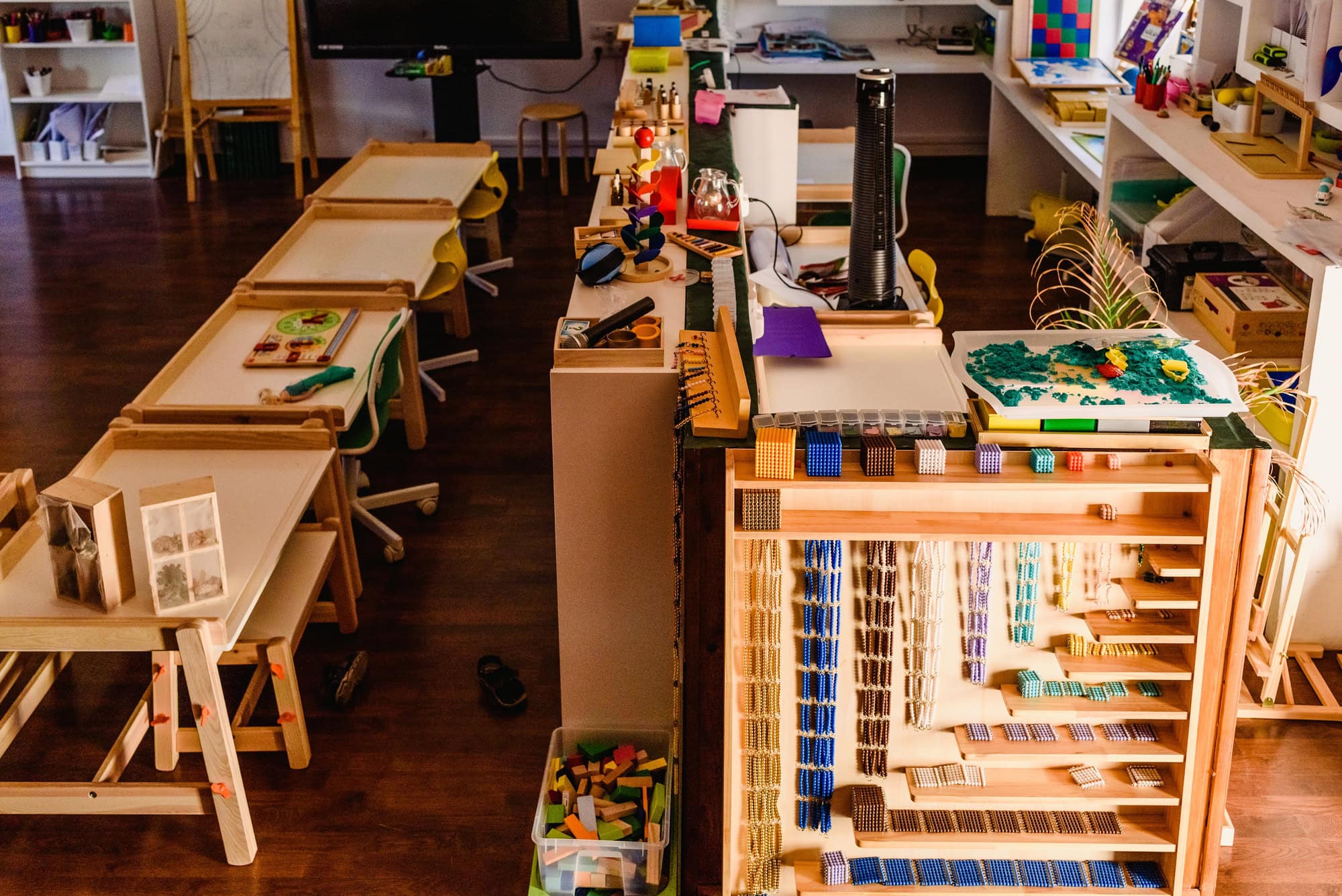 Geometry and mathematics materials in a Montessori classroom