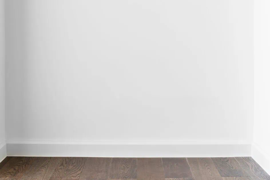 example of clean white baseboard after deep clean