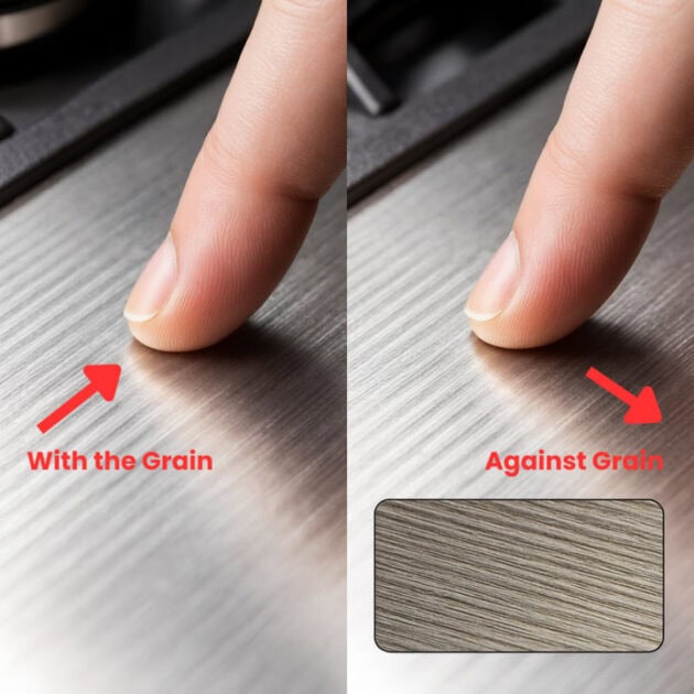 finding grain stainless steel stove